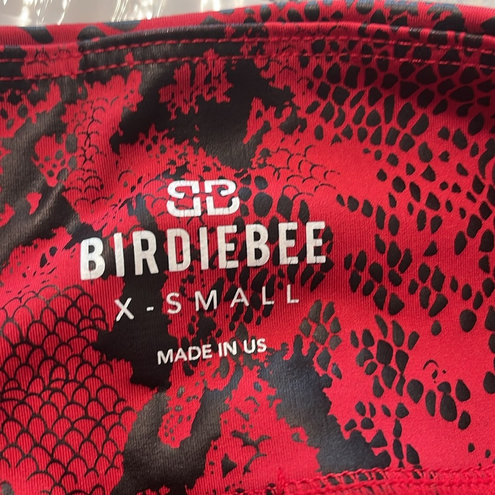 BIRDIEBEE Viper Red Snake Print Leggings Size XS - Picture 6 of 6